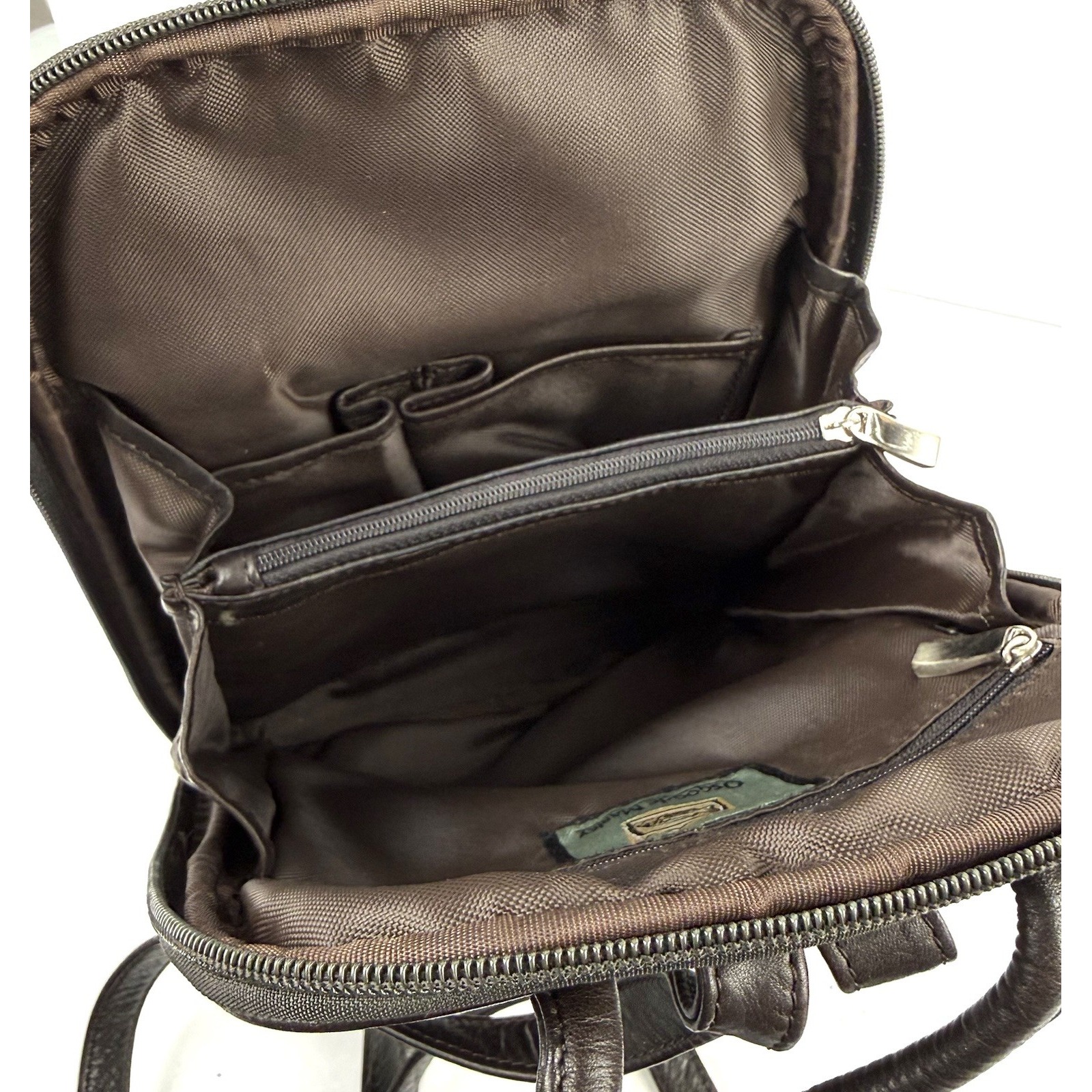 Osgoode Marley Backpack Dark Brown Soft Leather Organizer Rucksack Travel School — image 6 of 8